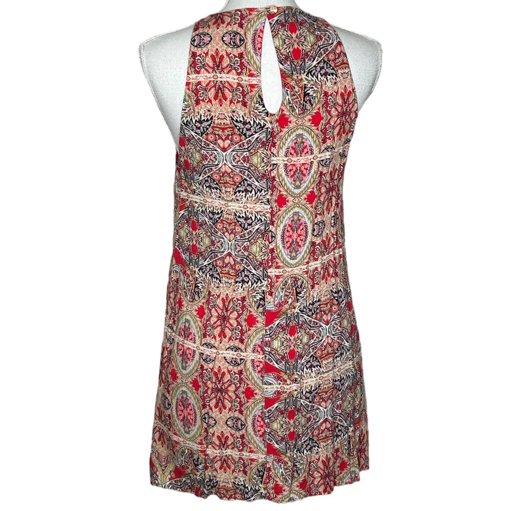 Lulus Red And Multi Colored Print Sleeveless Dres… - image 3